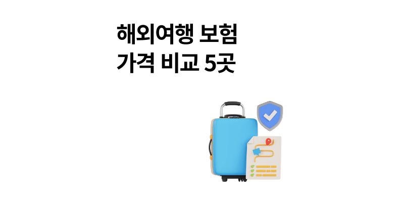 해외여행 보험 가격 비교 5곳|저렴하고 든든한 가입 방법